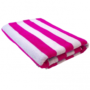Fuchsia small striped beach towel