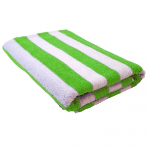 Lime small striped beach towel