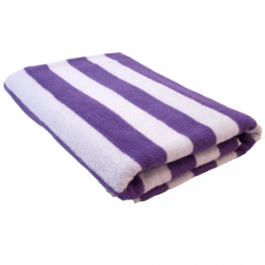Purple small striped beach towel