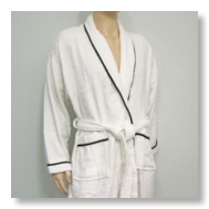 White Black Pipe Elegant Robe