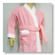 Pink and White Kids Robe