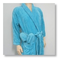 Aqua Microfibre Robe with Slippers