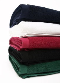 Commercial bath towel stacked