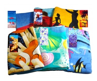 Velour printed beach towels